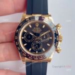 NOOB Rolex Daytona Rubber Band Yellow Gold Replica Watches - Swiss 4130 Movement